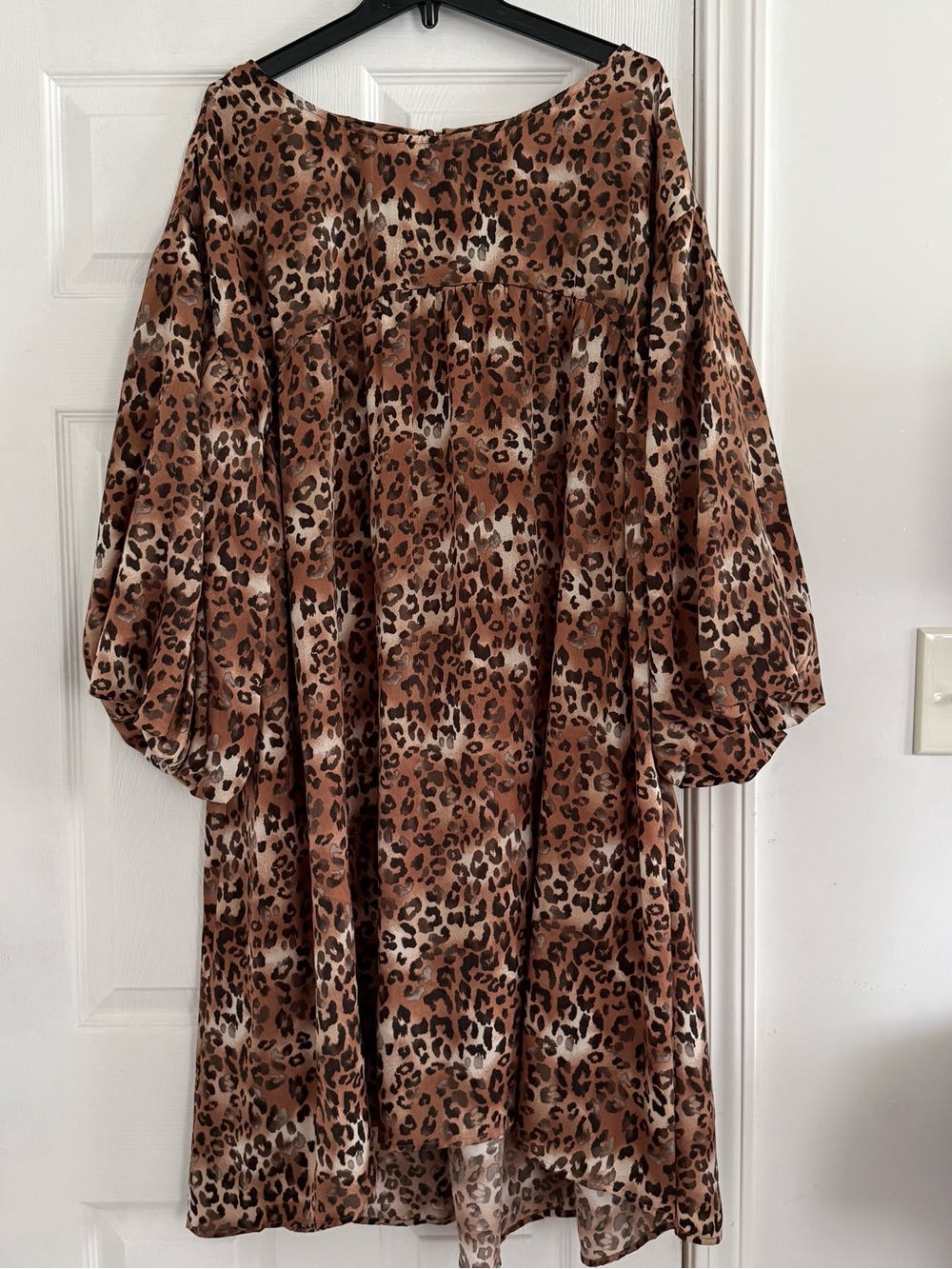 ODDY Leopard-Print Midi Dress in Brown and Black